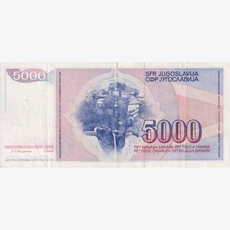 Jugoszlávia 5000 dinár 1985.   P 93