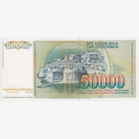 Jugoszlávia 50.000 dinár 1988.   P 96