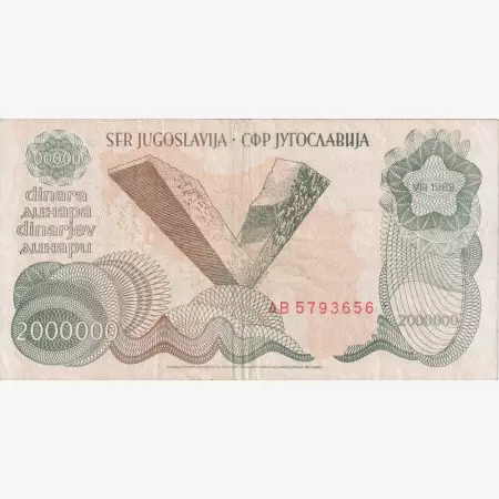 Jugoszlávia 2.000.000 dinár 1989.   P 100