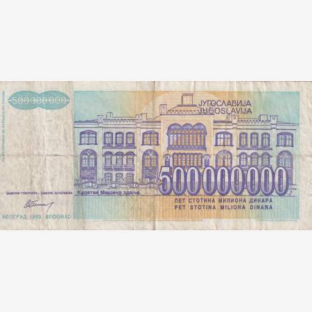 Jugoszlávia 500.000.000 dinár 1993.   P 134