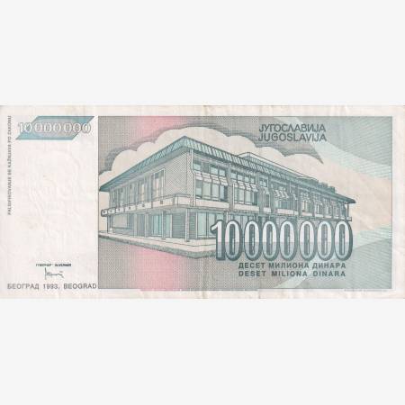 Jugoszlávia 10.000.000 dinár 1993.   P 122