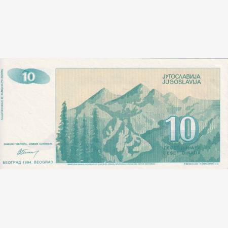 Jugoszlávia 10 dinár 1994.   P 138