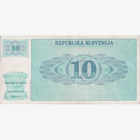 Szlovénia 10 tolarjev 1990.   P 4