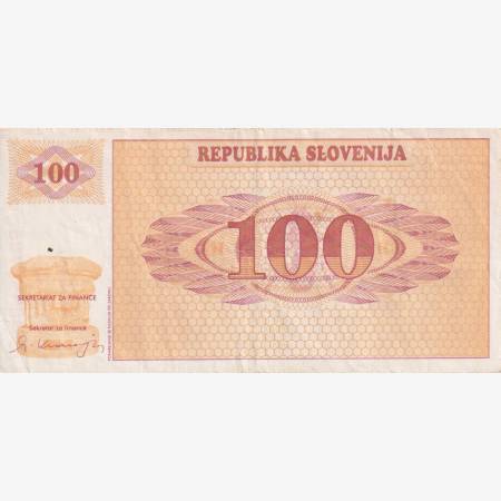 Szlovénia 100 tolarjev 1990.   P 6