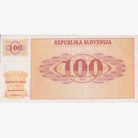 Szlovénia 100 tolarjev 1990.   P 6