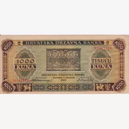 Horvátország 1000 kuna 1943.   P 12