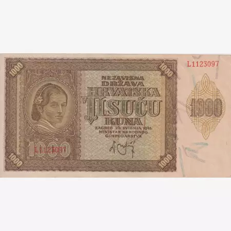 Horvátország 1000 kuna 1941.   P 4