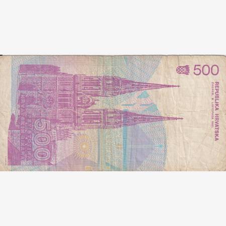 Horvátország 500 dinár 1991.   P 21