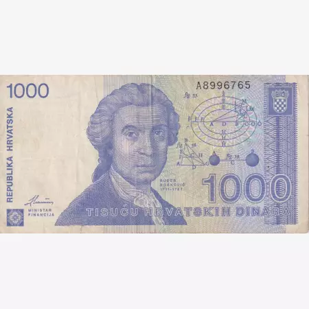 Horvátország 1000 dinár 1991.   P 22