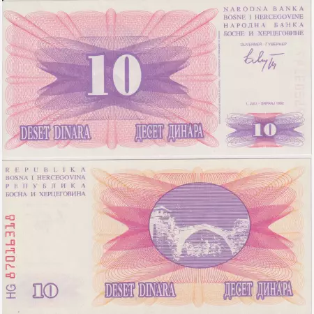 Bosznia-Hercegovina 10 dinár 1992.   P 10