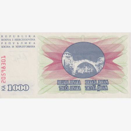 Bosznia-Hercegovina 1000 dinár 1992.   P 15
