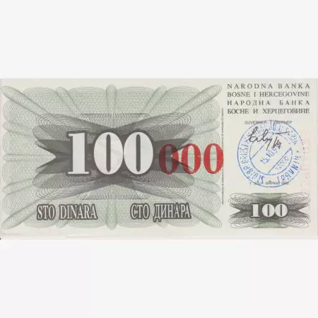 Bosznia-Hercegovina 100.000 dinár 1993.   P 56