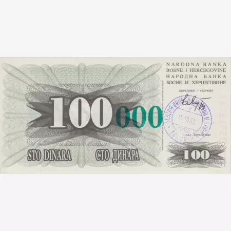 Bosznia-Hercegovina 100.000 dinár 1993.