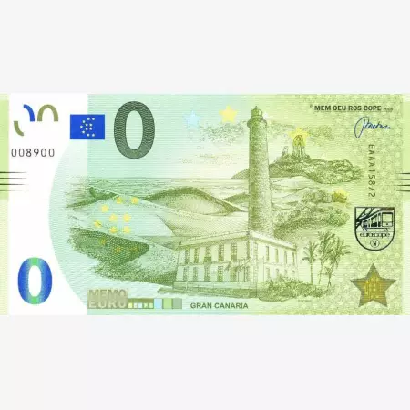 2018. "0"  Euro Kanári-szigetek Emlékbankjegy