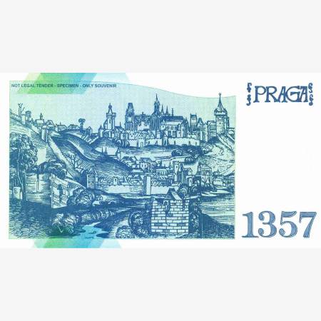 2023. Prága Károly híd Prágai vár 1410. Emlékbankjegy UV.