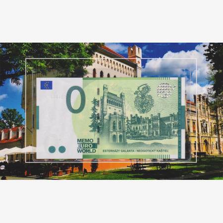 "0" Euro Eszterházy kastély Galánta Emlékbankjegy díszcsomagolás