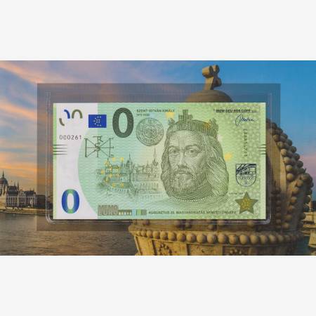2018. "0" Euro Szent István király Emlékbankjegy díszcsomagolás