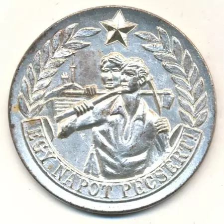 Egy napot Pécsért ezüstözött érem 47,5mm