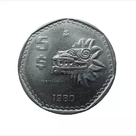 Mexikó 5 pesos 1980. Ni.