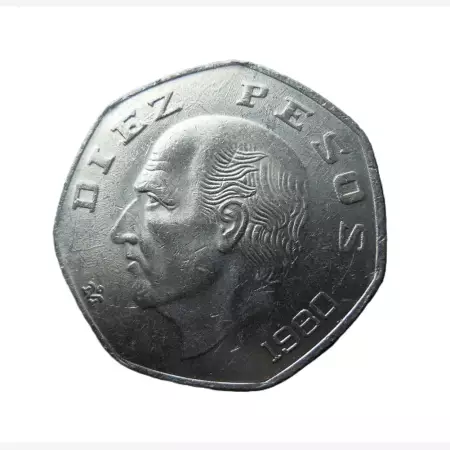 Mexikó 10 pesos 1980. Ni.