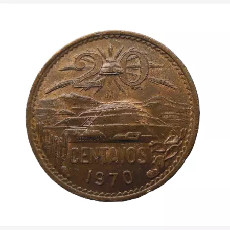 Mexikó 20 centavos 1970. Br.