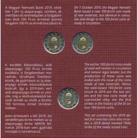 2019. MNB. 100 Forint Minta szett bicolor