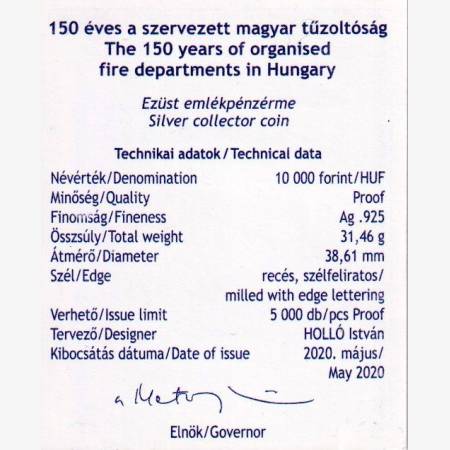 2020.PP 150 éves a szervezett Magyar Tűzoltóság 10.000 Forint