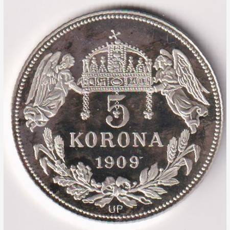 "Királyi Koronák"1909. PP II. András 5 korona UP. Ezüst