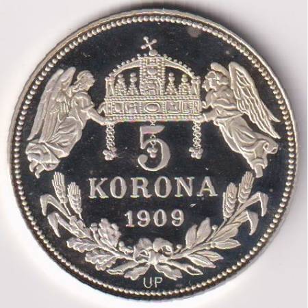 "Királyi koronák"1909.PP I. Károly  5 korona UP. Ezüst