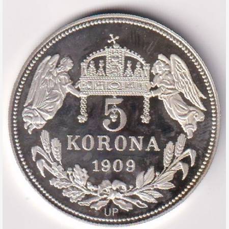 "Királyi koronák" 1909.PP Ferencz József 5 korona Ezüst