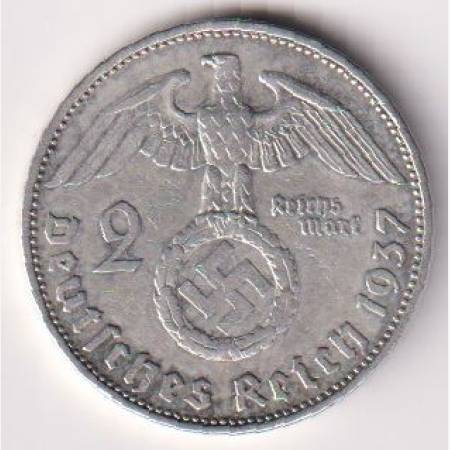 Németország 2 márka 1937.A Ezüst