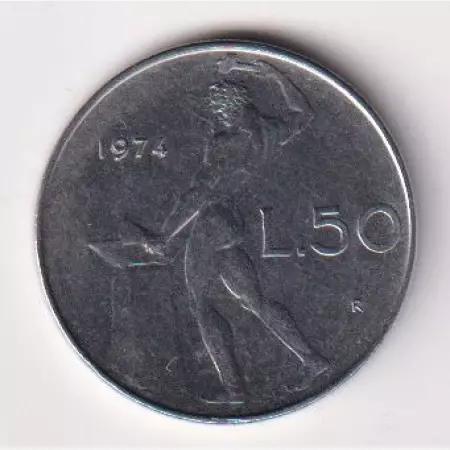 1974. Olaszország 50 lira Ni.