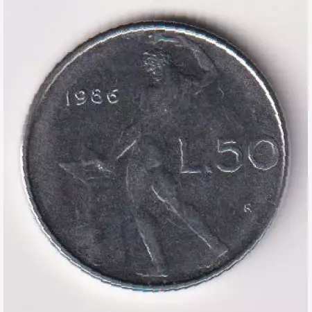 1986. Olaszország 50 lira Ni.