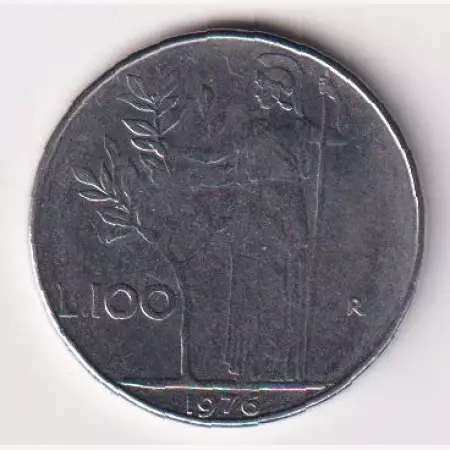 1976. Olaszország 100 lira Ni.