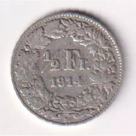1914. Svájc 1/2 frank  ezüst  1.