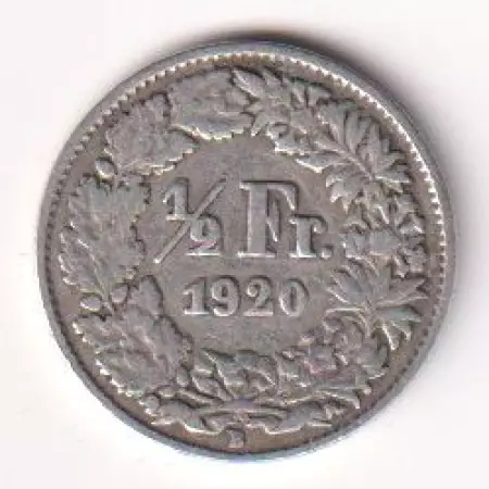 1920. Svájc 1/2 frank  ezüst