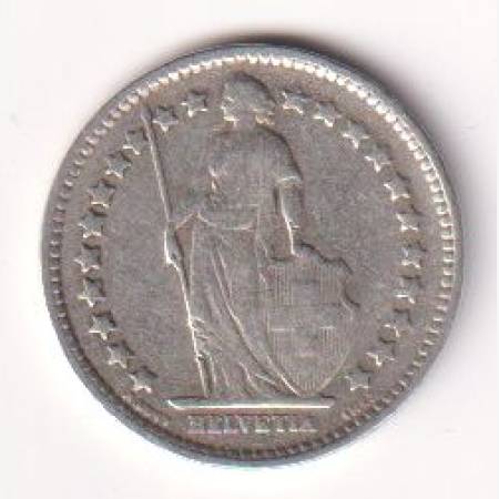 1920. Svájc 1/2 frank  ezüst