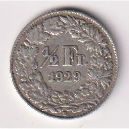 1929. Svájc 1/2 frank  ezüst  1.