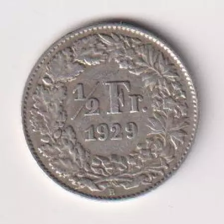 1929. Svájc 1/2 frank  ezüst  2.