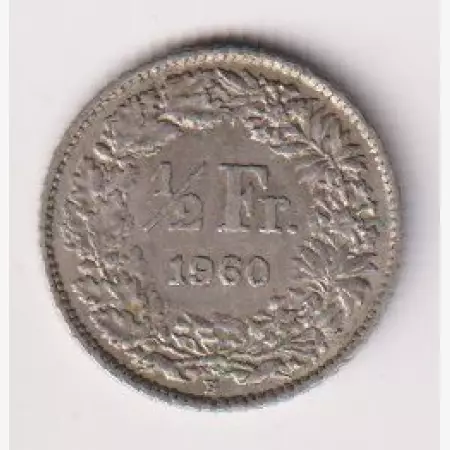 1960. Svájc 1/2 frank  ezüst