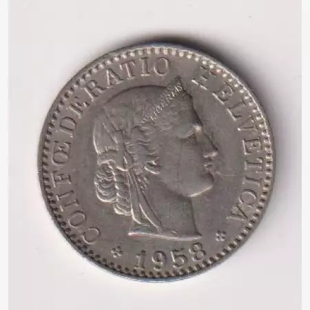1958. Svájc 20 rappen Ni