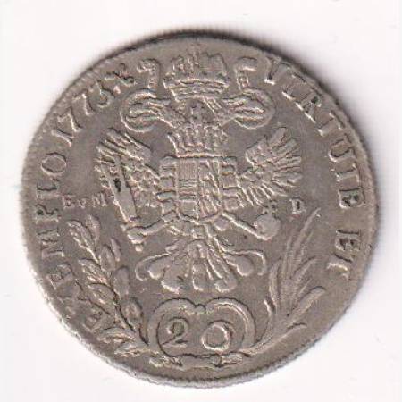 1773.B.EVM-D II.József 20 krajcár Körmöcbánya ezüst
