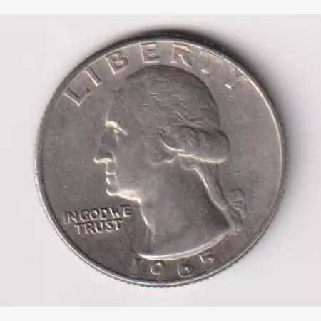 1965. USA. 25 cent Ni