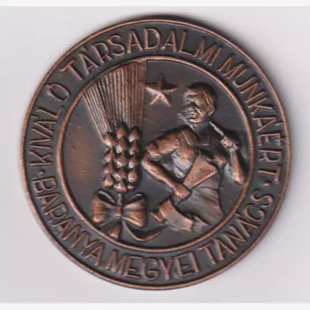 Kiváló Társadalmi Munkáért Baranya M. Tanács Br.50mm