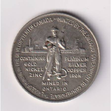 1967. Kanada Ontaro tart. Bányászati érme Ni. 36,5mm