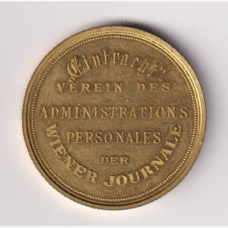 Bécsi újságírók jubileumi érme aranyozott bronz 40mm