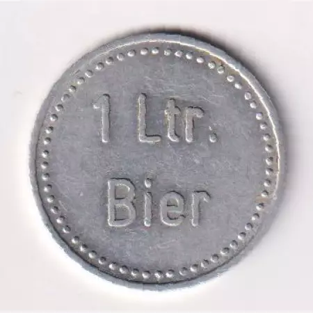 Német sörfesztivál zseton 1 L sör Alu. 25mm