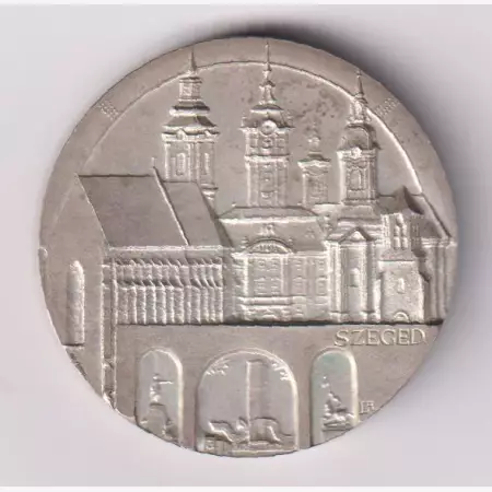 1990. Lapis András: Szeged Tourist érem Ezüstözött 42,5mm