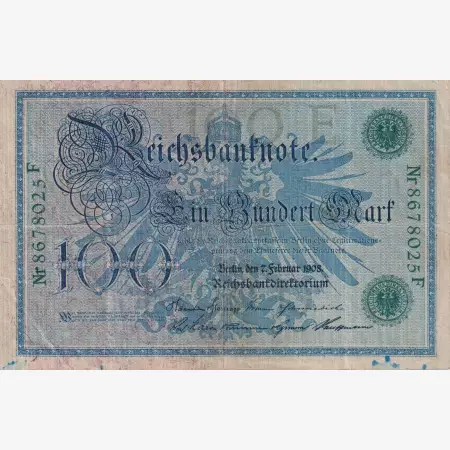 Németország 100 márka 1908.  P34