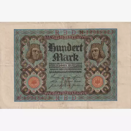 Németország 100 márka 1920.  P69b